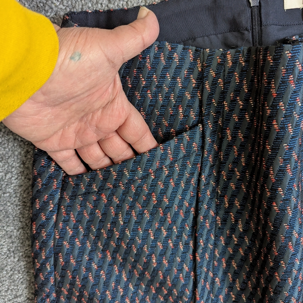 LOFT Navy Patterned Mini Skirt - image 5